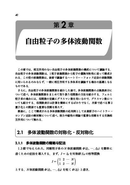 『多粒子系の量子論』 内容見本