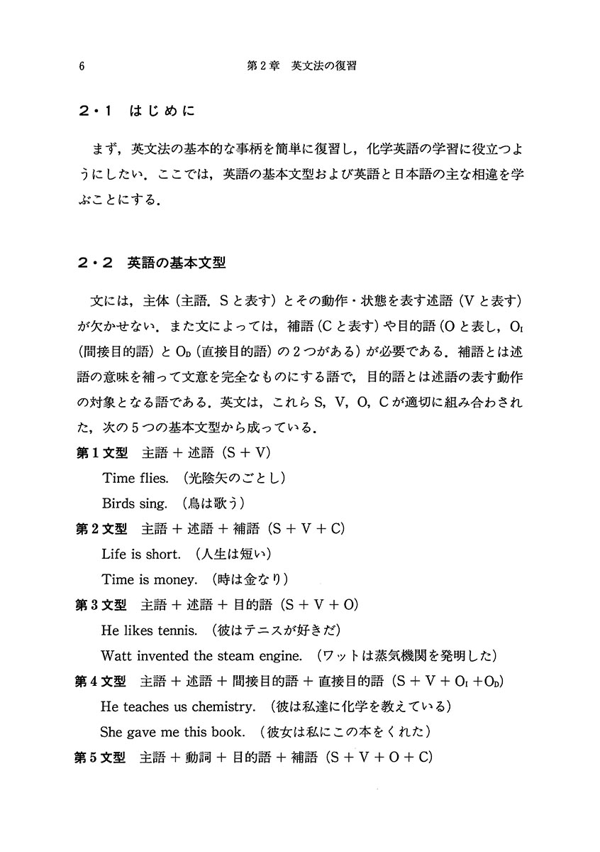 『化学英語の手引き』 内容見本
